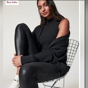 ❤ NWOT! SPANX FAUX LEATHER HIGH RISE PULL ON SHAPEWEAR SKINNY LEGGINGS